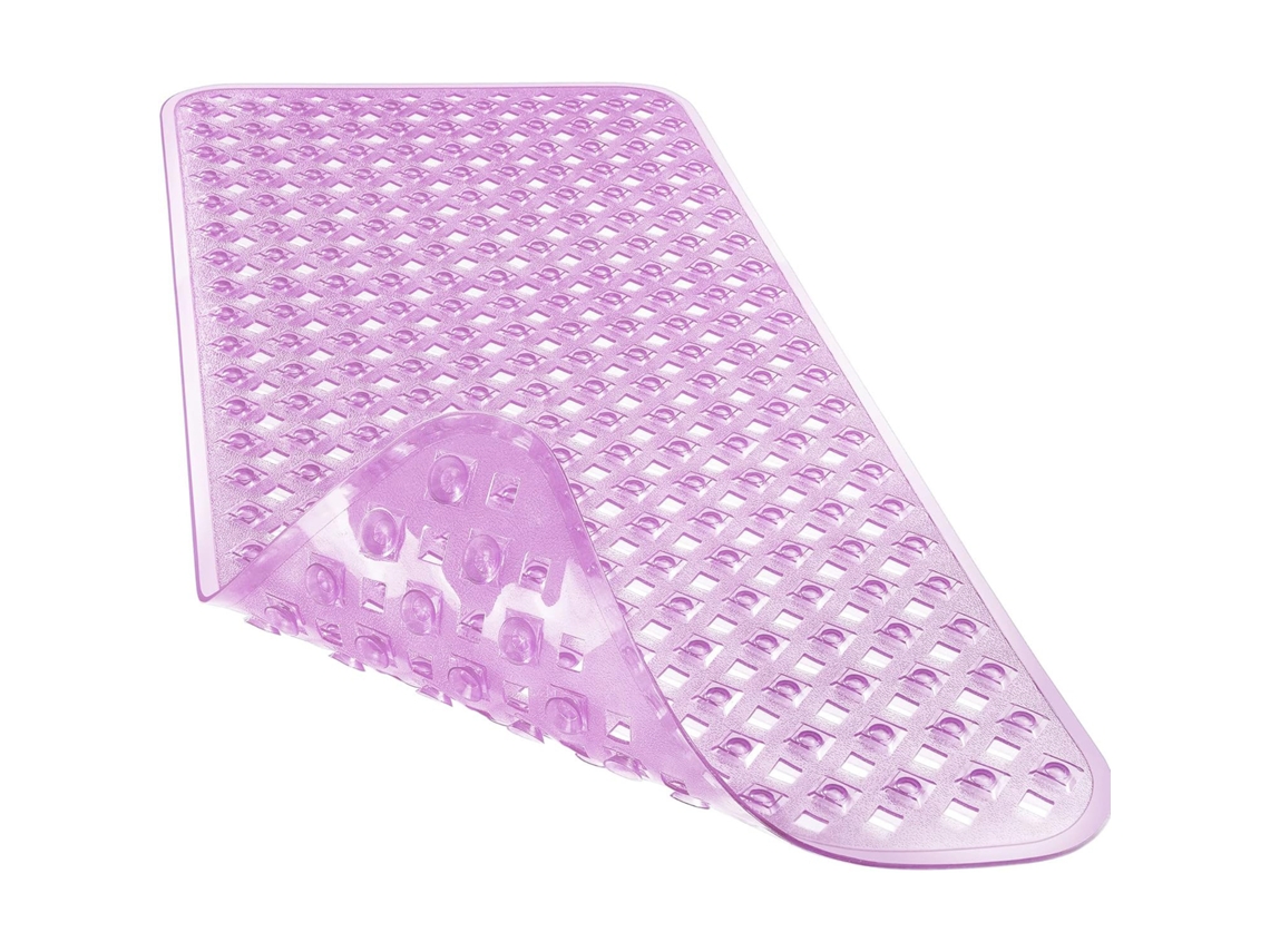 Tapete de Banho Antiderrapante para Chuveiro 88x40cm Pvc Resistente a Mofo, Lavável na Máquina e Suave para a Pele HENTEN HOME Roxo