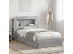 Vidaxl Estrutura De Cama Com Armazenamento Sonoma Cinzento 90 X 190 Cm