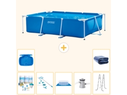 Piscina com Estrutura Retangular 220x150x60 Cm 8 peças S20020 INTEX