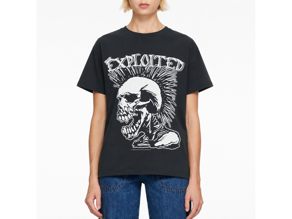 The Exploited Mohican Skull T-shirt Unisex Adults Size:xxxl