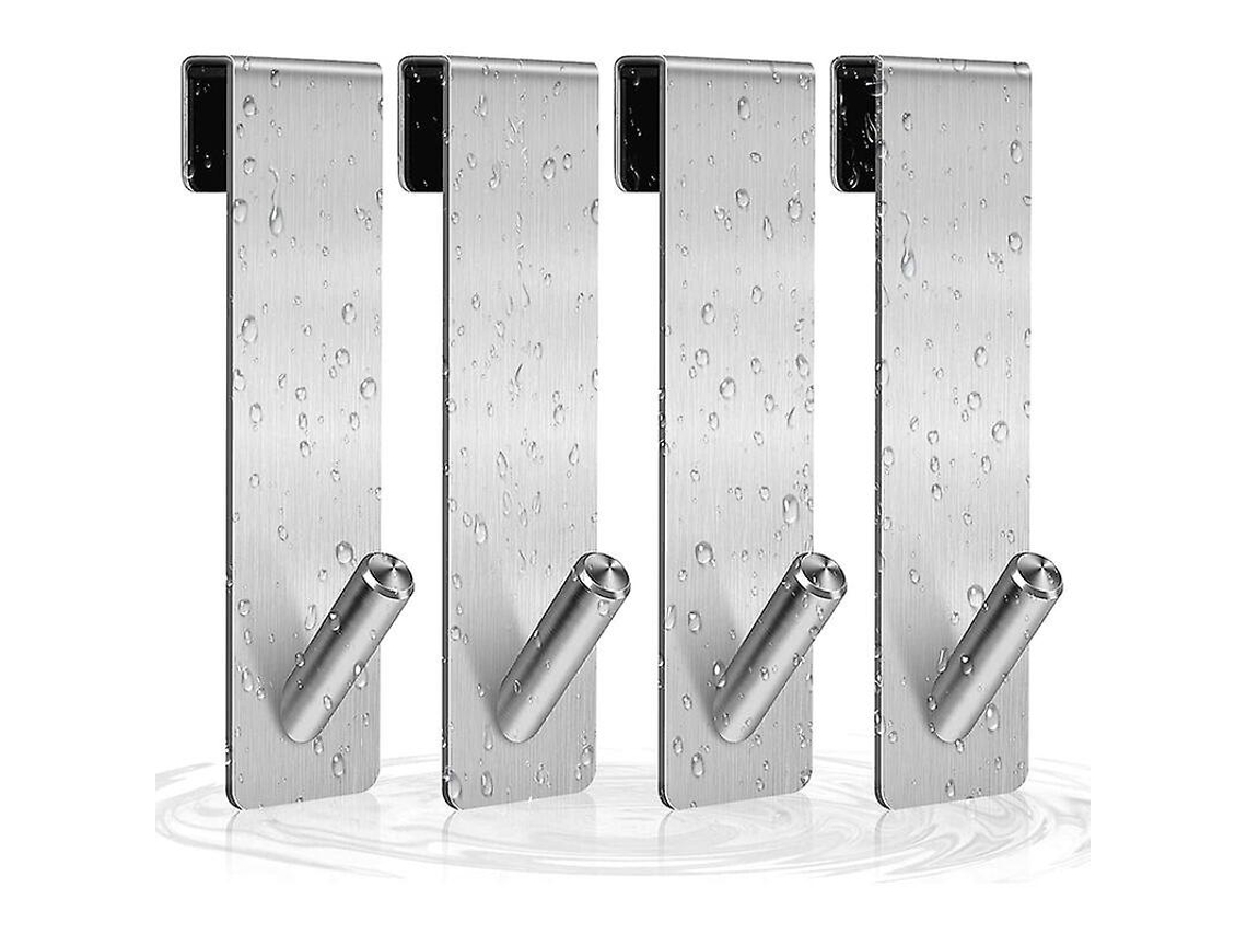 Gancho de Porta Chuveiro Peça Única, em Aço Inoxidável, Sem Necessidade de Furar, Gancho para Toalha em Porta de Chuveiro Sem Moldura BRILVIBERA