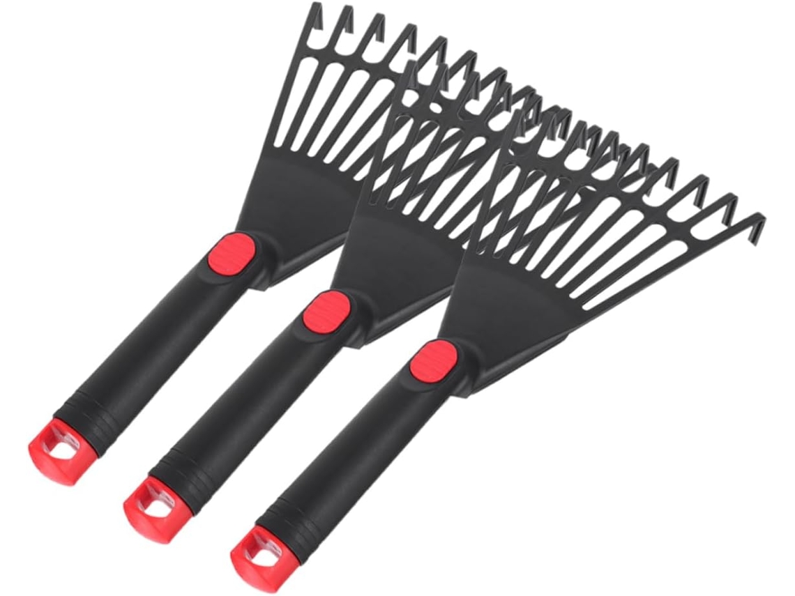 Topbathy Ancinho de Mão Besportble 3 Peças para Jardim, Conjunto Ferramentas Jardinagem Soltar a Terra e