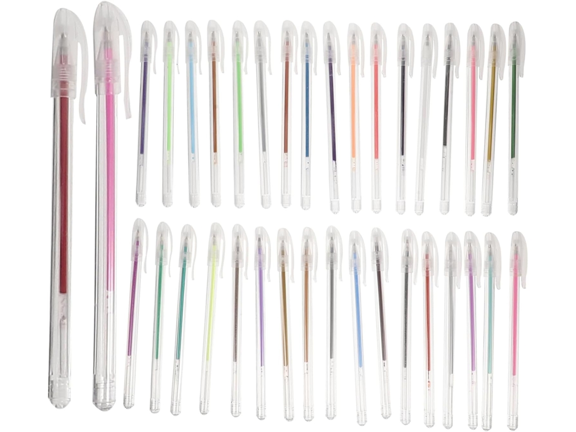 Canetas De Gel E Marcadores Com Glitter Stobok, 36 Cores Para Crianças