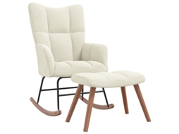 Rocking Chair With Stool, Rocking Chairs With Stools Vidaxl Creme Veludo