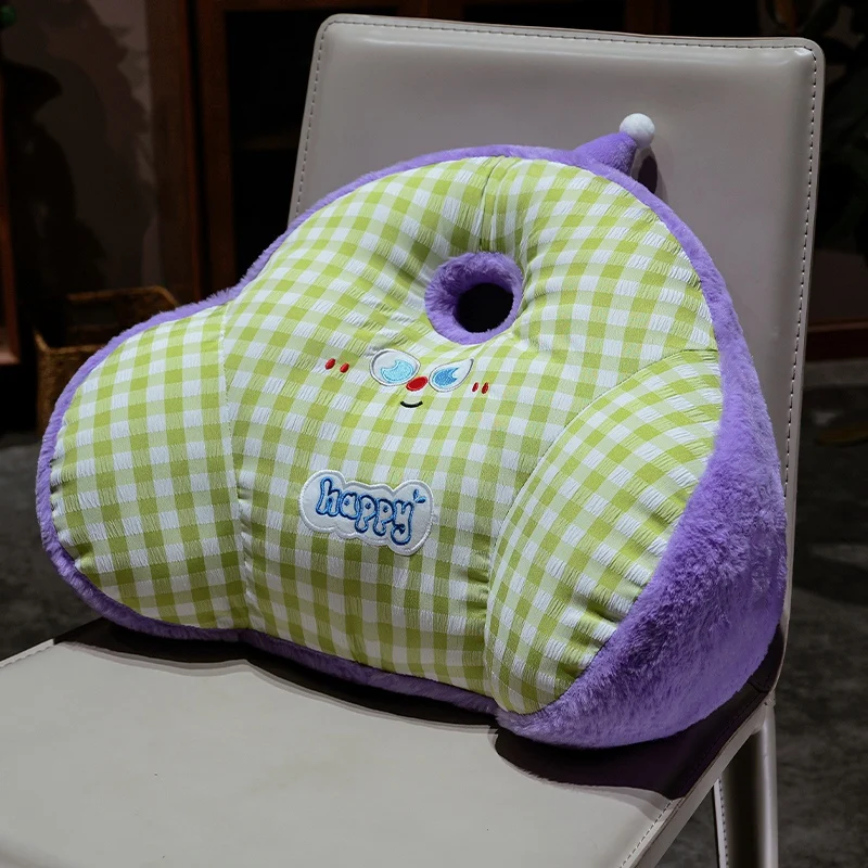 Almofada Xadrez de Coelho para Adultos, Almofada Fofa MDUG (verde e Roxo, 40 Cm)