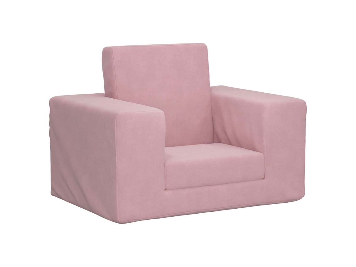 Vidaxl Sofá-cama Infantil De Pelúcia Rosa
