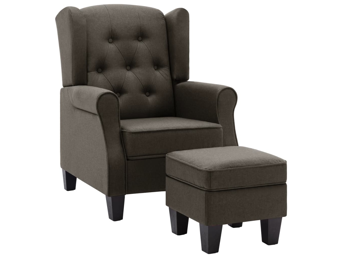 Armchair, Armchairs Vidaxl Cinzento-acastanhado Tecido