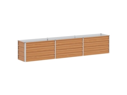 Conjunto 1 Cama De Jardim Vidaxl Castanho Aço (240 X 40 X 45 Cm)