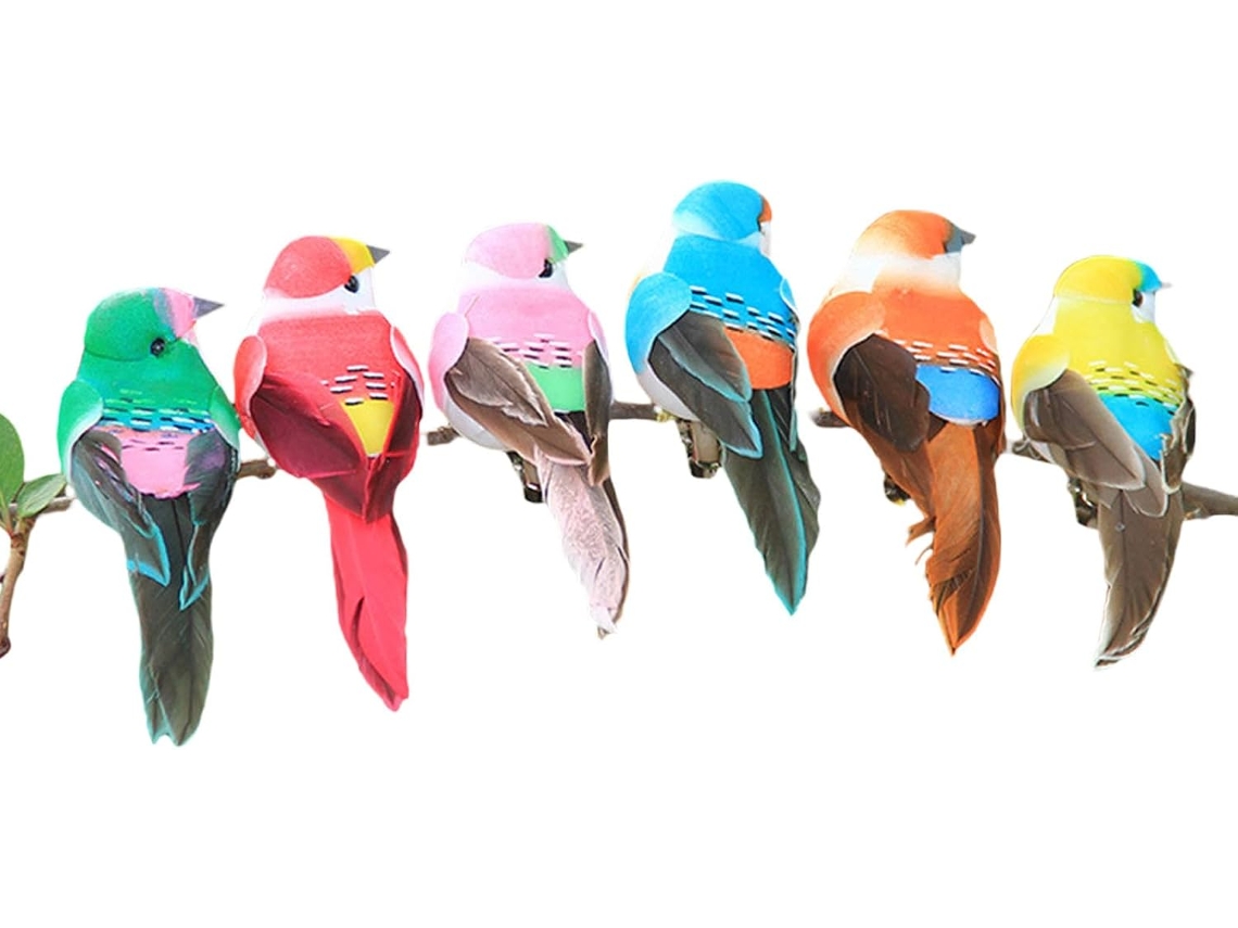 Oiseaux En Mousse Para Decoração