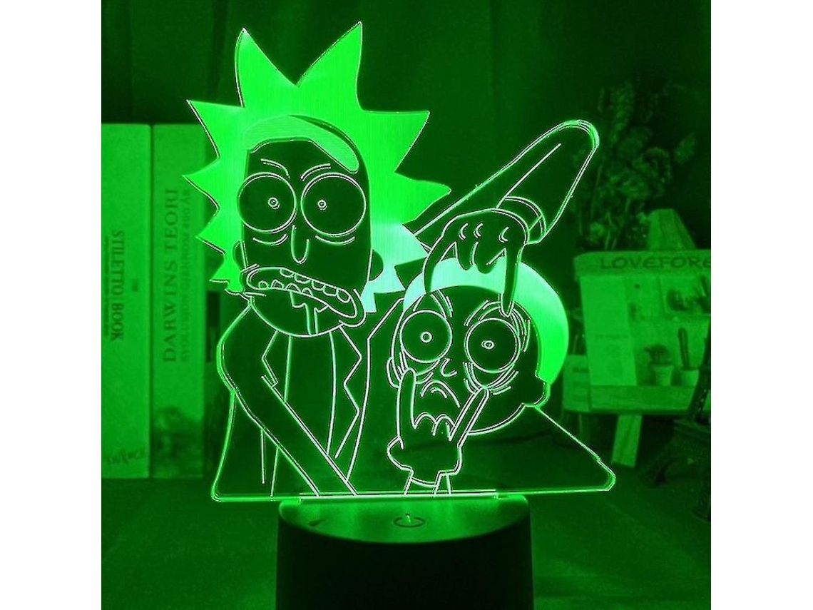 Luz De Noite 3d Led Rick And Morty Para Quartos Infantis Lâmpada De Mesa Com 7 Cores