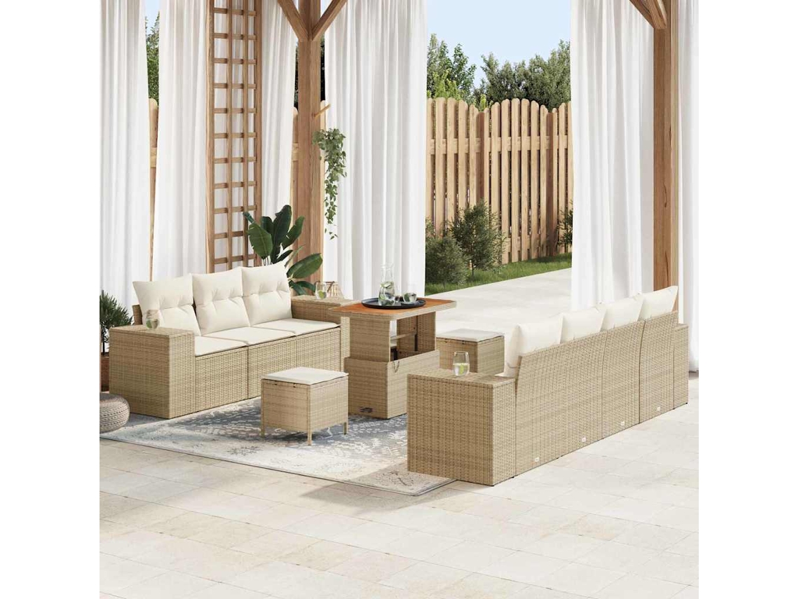 Vidaxl Conjunto De Sofá De Jardim 10 Unid. 9-número De Lugares