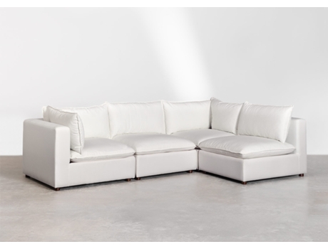SKLUM Sofá Modular Estefan de 4 Peças Poliéster Branco (85 x 294 x 204 cm)