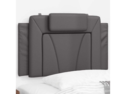 Vidaxl Almofadão De Cabeceira Viana 90 Cm Couro Artificial Cinzento