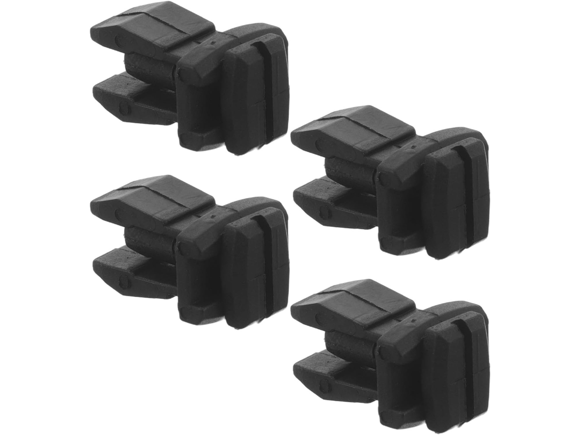 Conjunto de 4 clipes universais de PP para ventilação de refrigerador, pretos, para instalação.