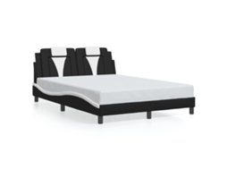 Bed Frame, Bed Frames Vidaxl Preto Couro Artificial (140 X 190 Cm)