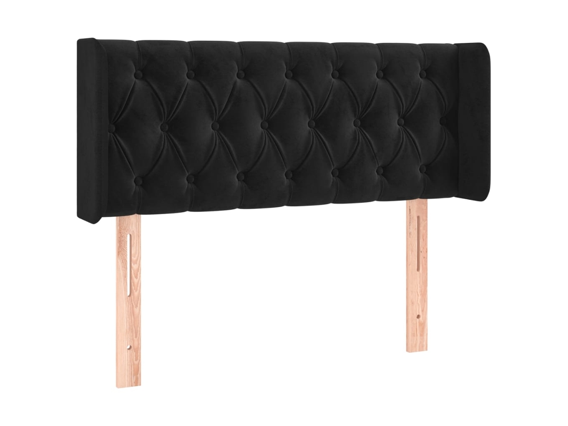 Headboard, Headboards Vidaxl Preto Veludo (103 X 16 X 78/88 Cm)