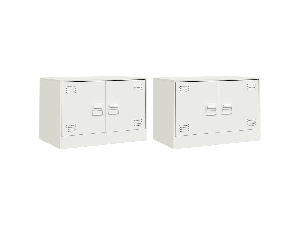 Tv Móveis 2 Peças 67x39x44 Cm Aço Branco MAISON EXCLUSIVE
