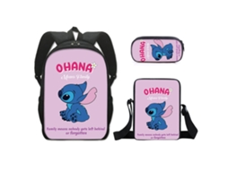 Mochila  De Estudante Stitch Conjunto De Três Peças 16 Poldas7*