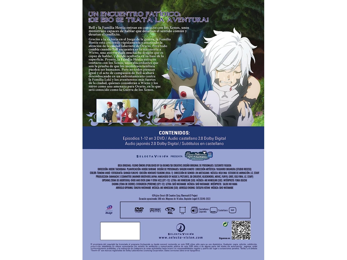 DVD Dungeon Ni Deai O Motomeru no Wa Machigatte Iru Darouka Season 3 /  Danmachi ¿Qué Tiene de Malo Intentar Ligar En Una Mazmorra? Temporada 3