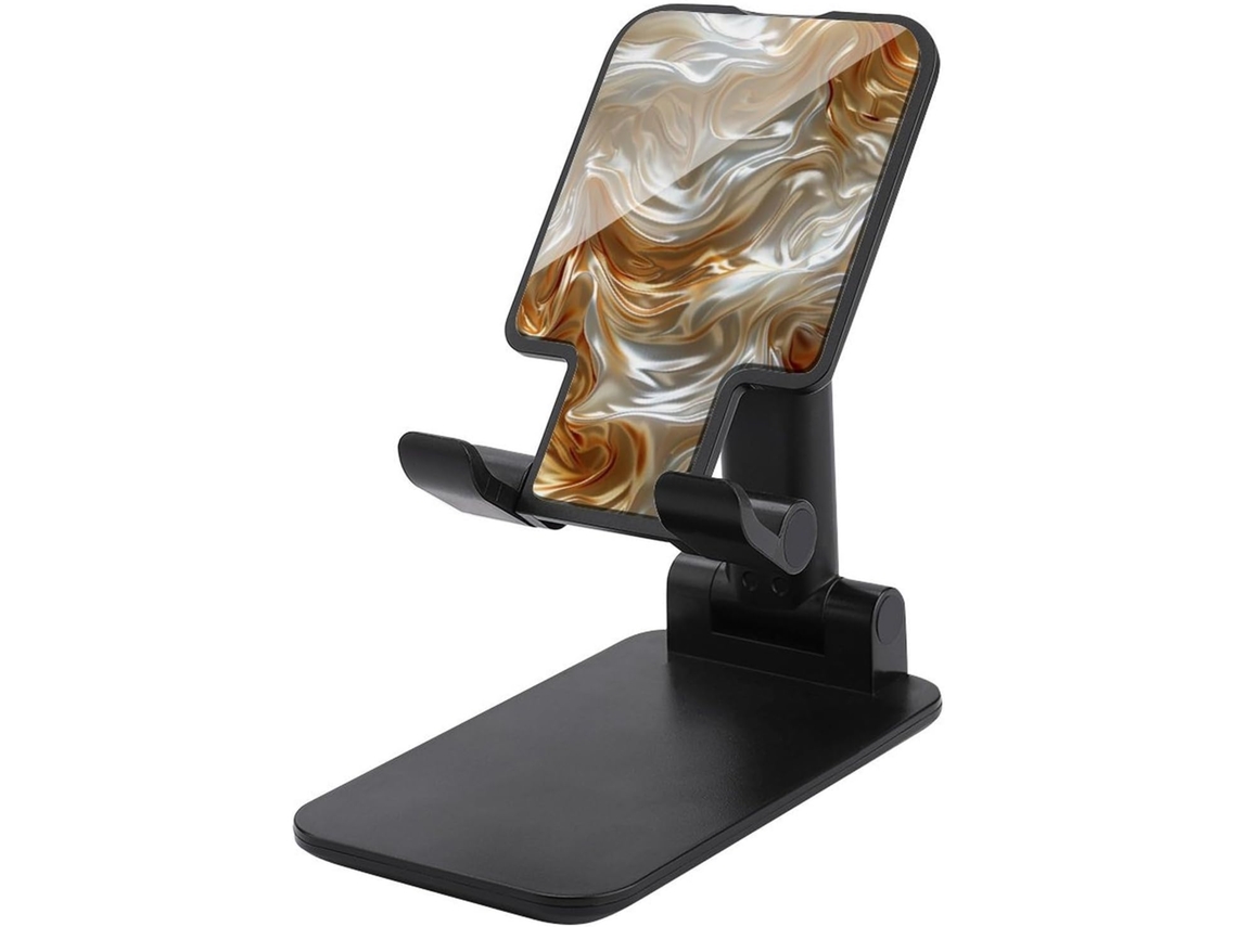 Suporte Dobrável E Ajustável Para Celular, Ideal Para Mesa Cores Pérola E Caramelo
