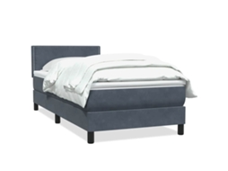 Cama com Molas/Colchão Veludo Cinzento Escuro MAISON EXCLUSIVE (90x220 cm)