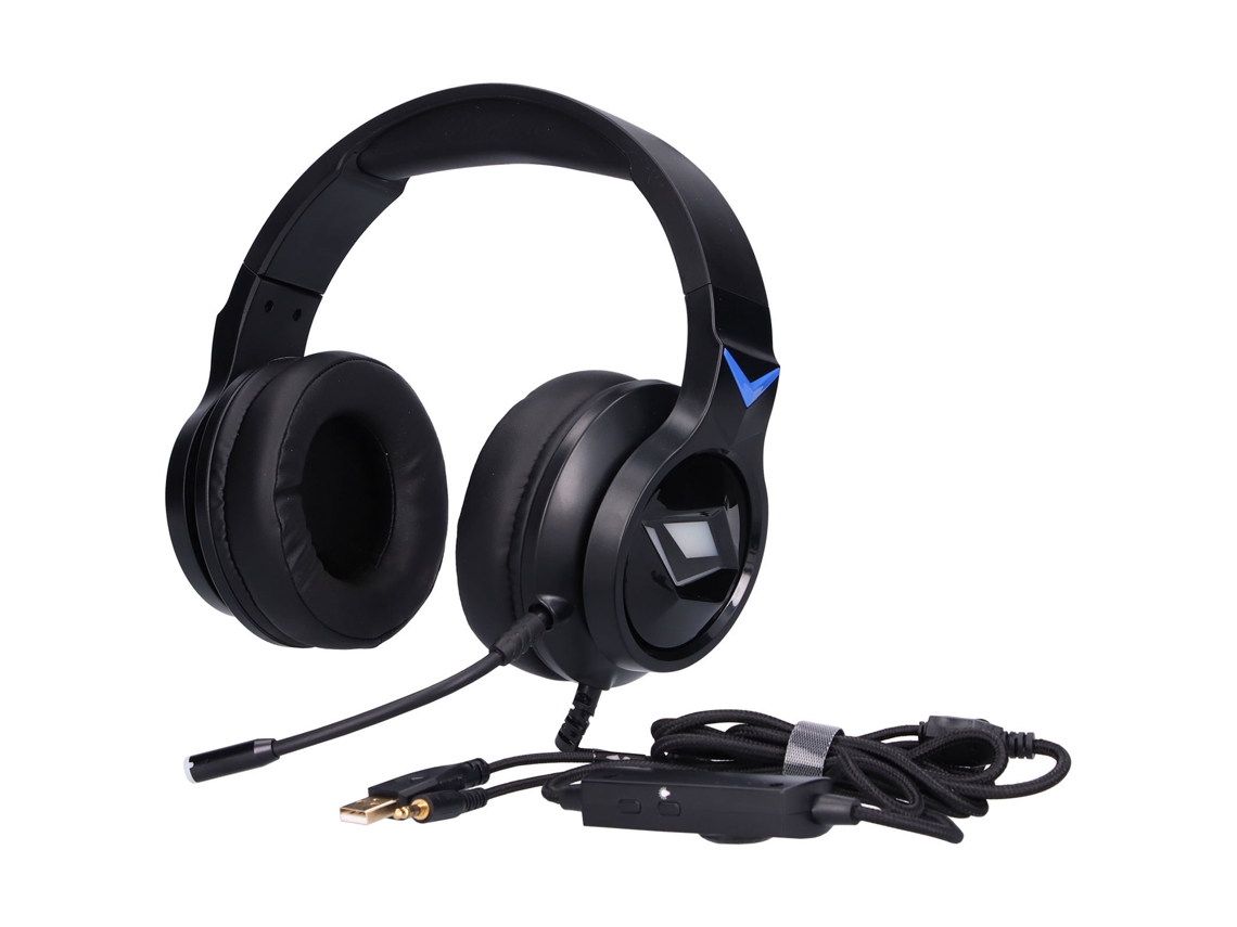 Mali fone de Ouvido Gamer com Som Surround 7.1, Cancelamento de Ruído, Microfone e Luz Led para Ps4