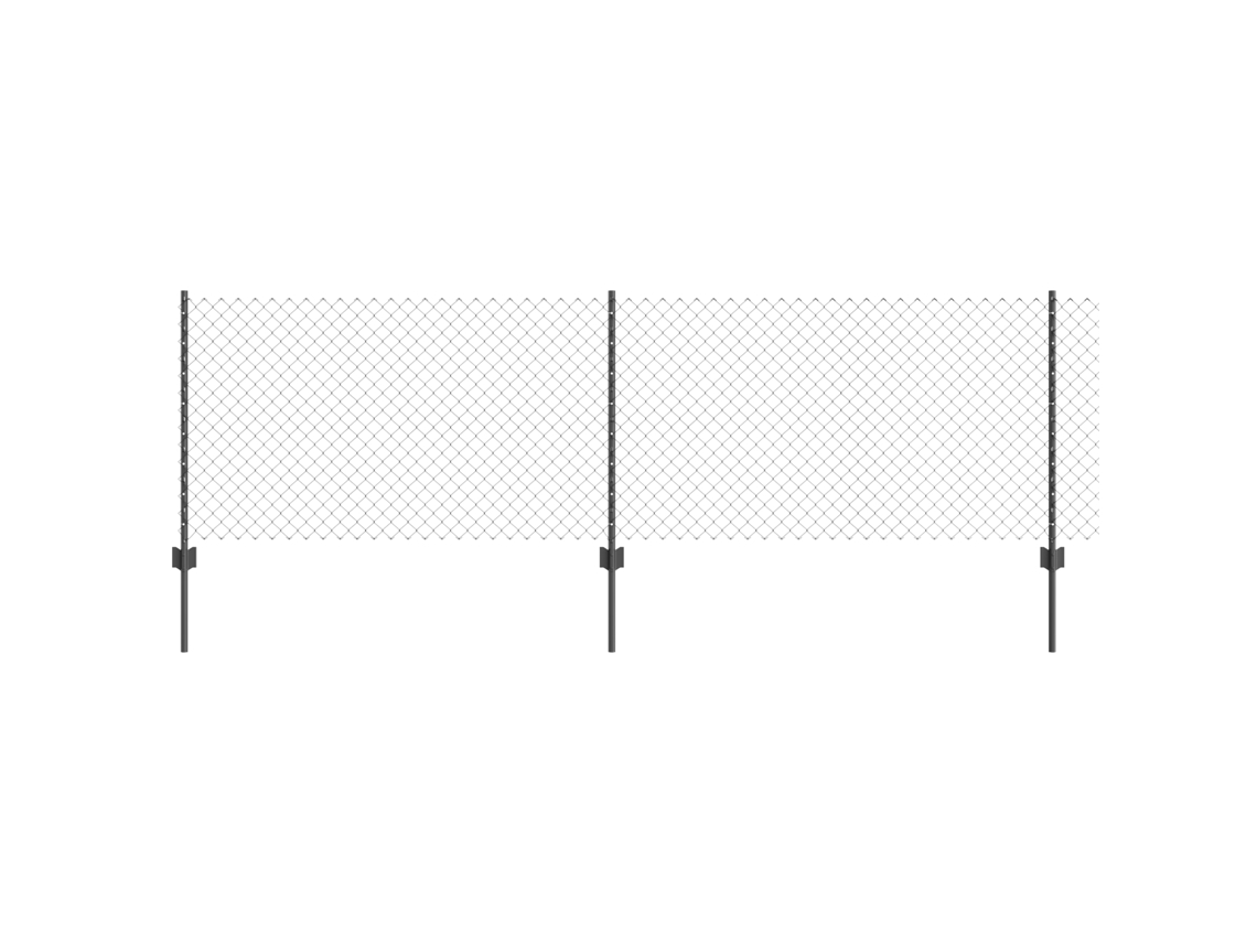 Conjunto 1 Painéis De Cercas Exteriores Vidaxl Cinzento Aço (10 X 0,8 M)