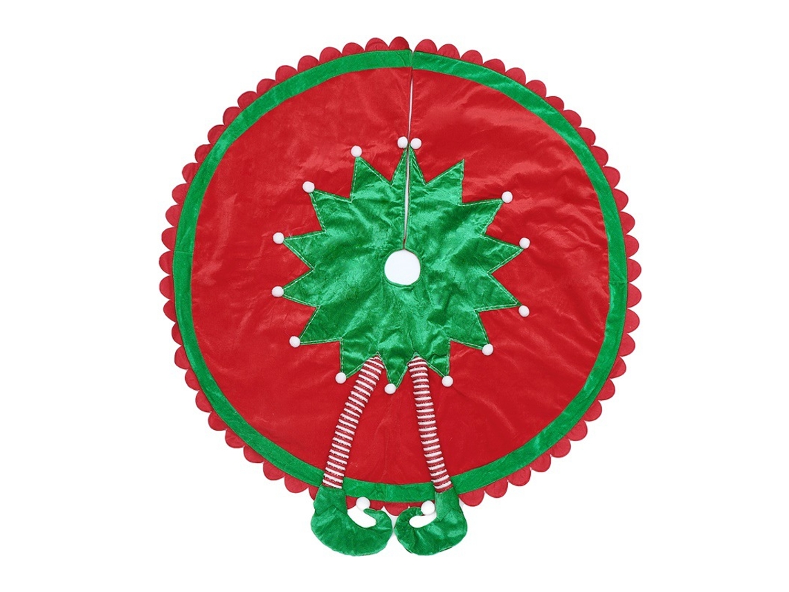 Tapete De Natal De 122 Cm (48 Polegadas) Com Pés De Elfo, Decoração Natalina.