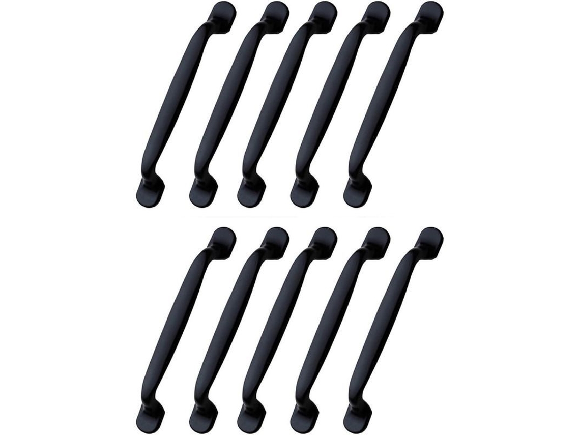 10 mangos de armário negro 96mm de distância central para móveis modernos de quarto e gavetas (marca)