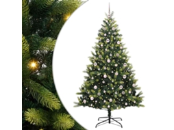 Árvore De Natal Artificiál Dobrável Com Luzes Led Vidaxl Verde Pvc (210 Cm)