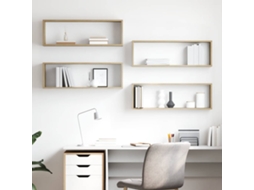Vidaxl Estantes Parede Cúbicas 4pcs Deriv. Madeira 80x15x26,5cm Sonoma