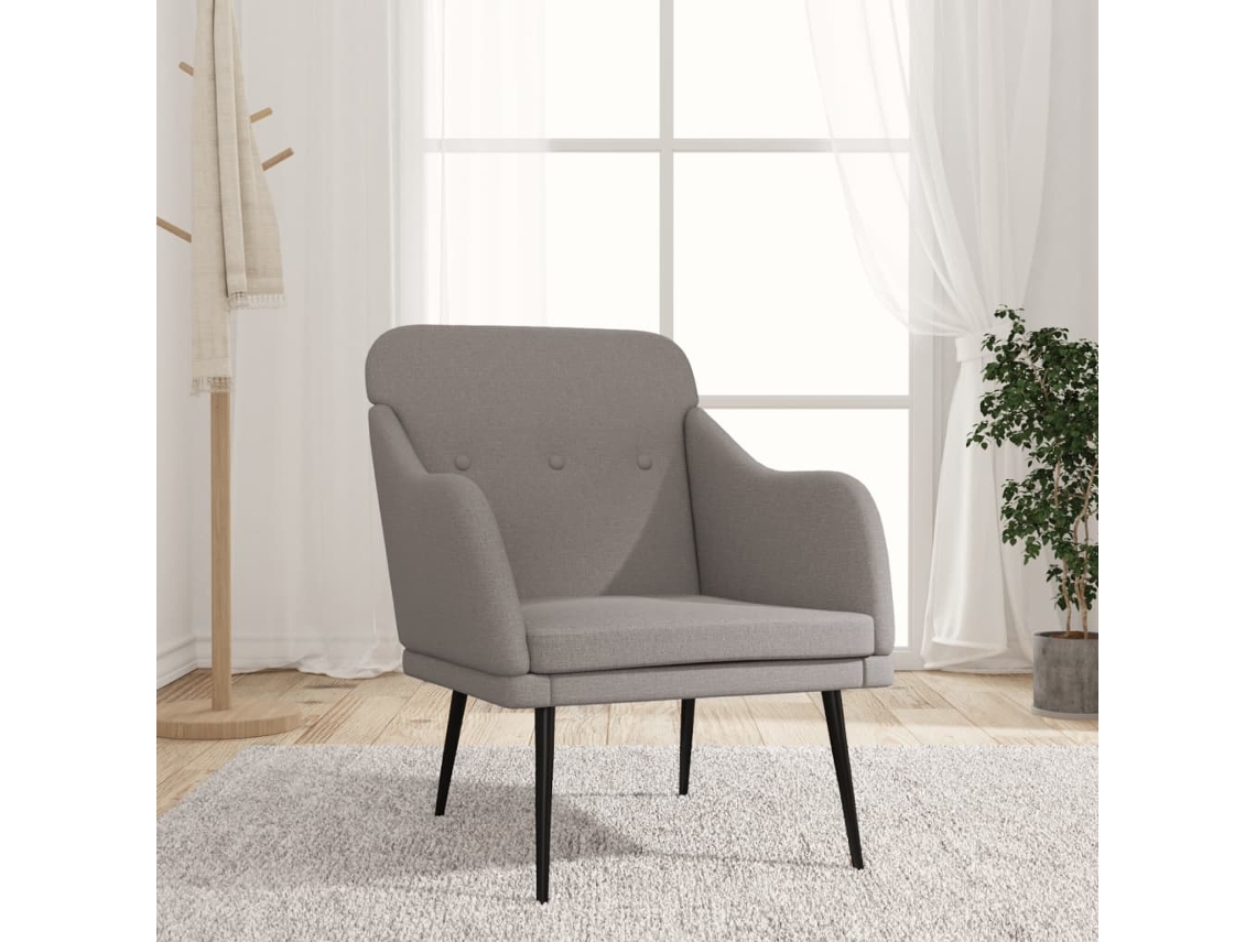 Vidaxl Cadeira Com Apoio De Braços 63x76x80cm Tecido Cinza-acastanhado