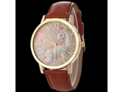 Reloj De Moda Casual Unisex De Cuarzo Con Correa De Cuero (café)