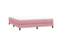 Vidaxl Cama Sem Molas/colchão 180x210 Cm Veludo Rosa