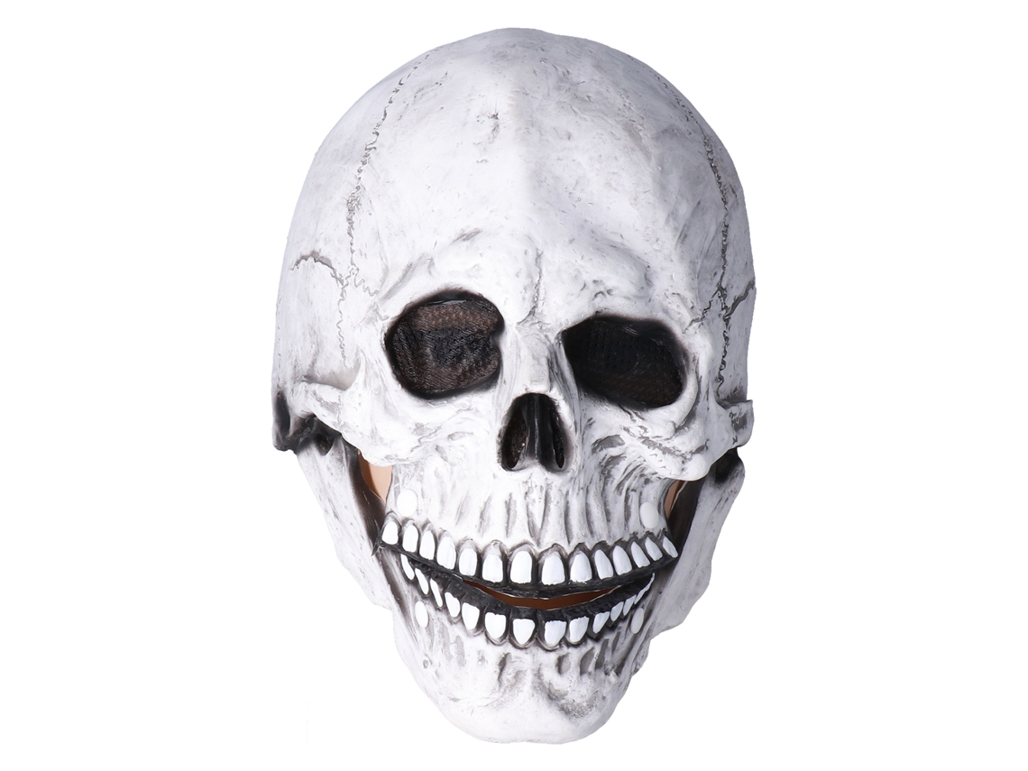 Capacete Máscara De Caveira Cabeça Completa Halloween Cosplay Cinza