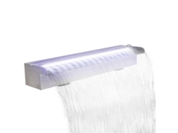 Vidaxl Fonte Para Piscina Retangular Com Leds 60 Cm Aço Inoxidável