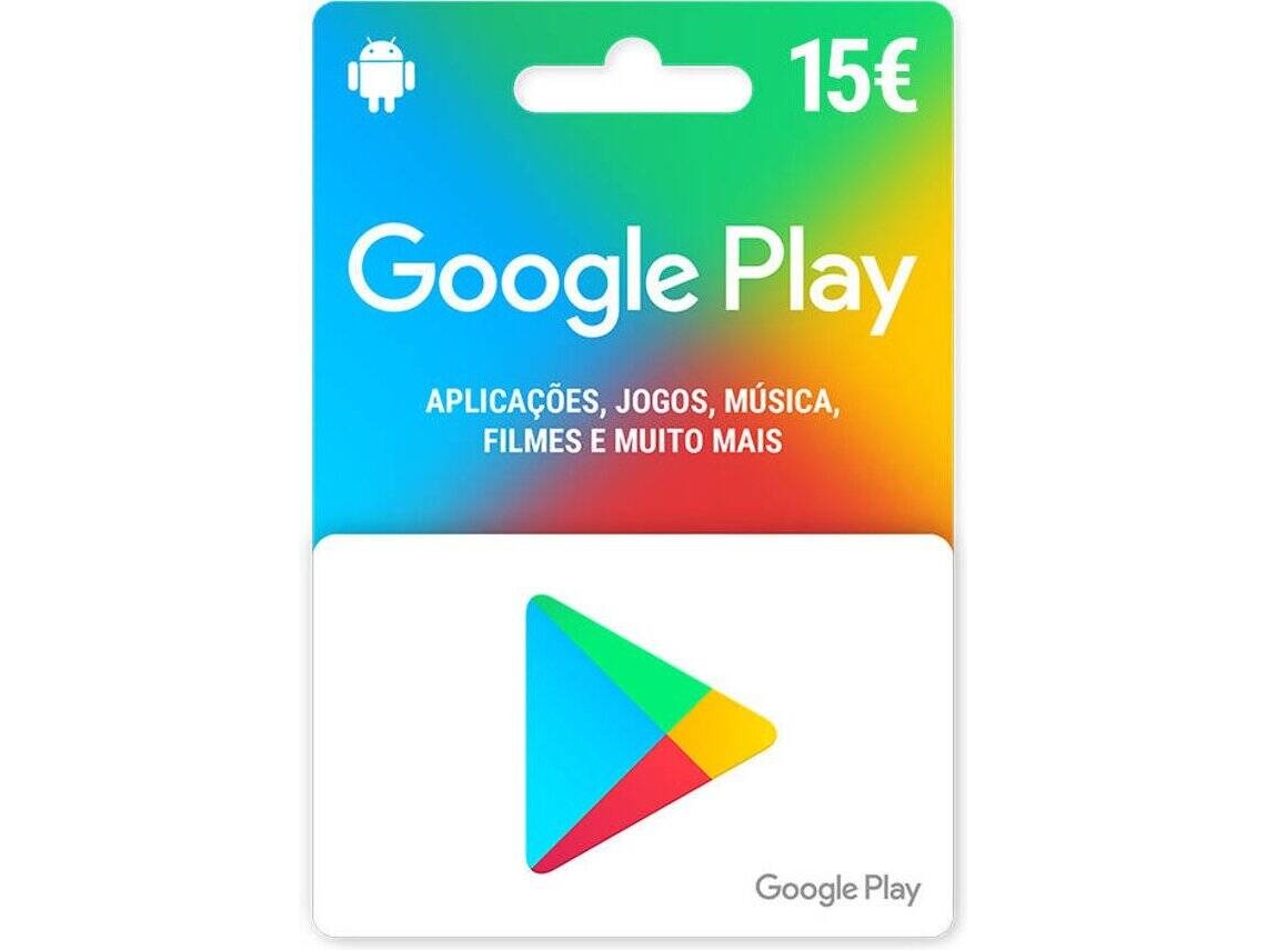 Cartão Google Play - 15 euros