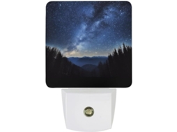 Luminária De Parede Com Plugue, Luminária Noturna Com Efeito Céu Noturno, Sensor Crepuscular, Luz Led Branca Quente