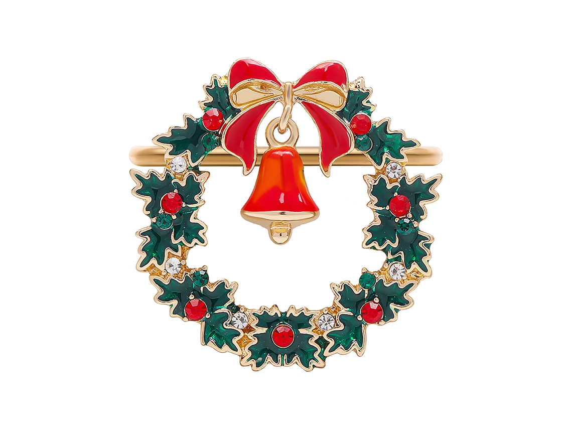 Anel Guardanapo Natal Coroa Árvore Floco Neve