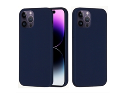 Capa De Silicone Para Iphone 14 Pro - Cor Sólida, Proteção Fina E Antiaderente - Azul Meia-noite