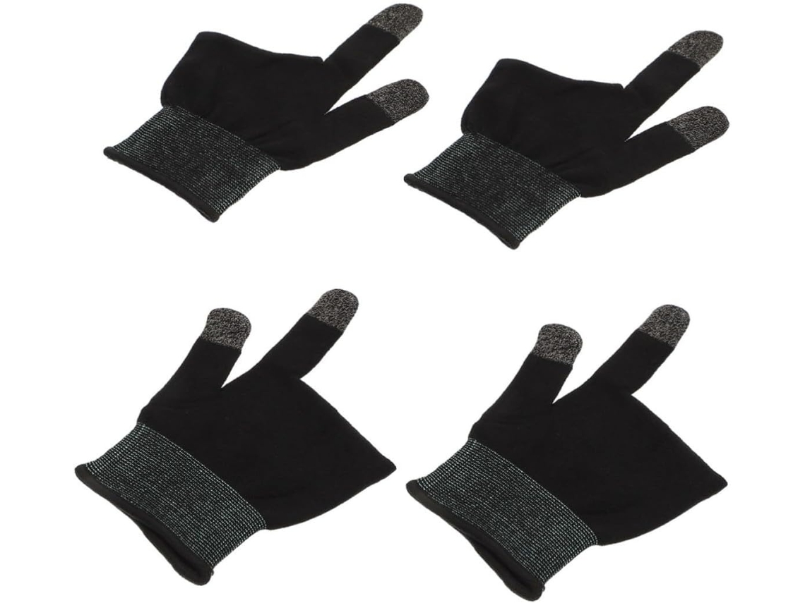 Lurelia Dedeiras Gaming Para Ecrã Tátil Fibra De Carbono, Antitranspirante, Sensível Ao Toque, Elástico, Preto, Para Gaming Móvel E Ecrãs Táteis