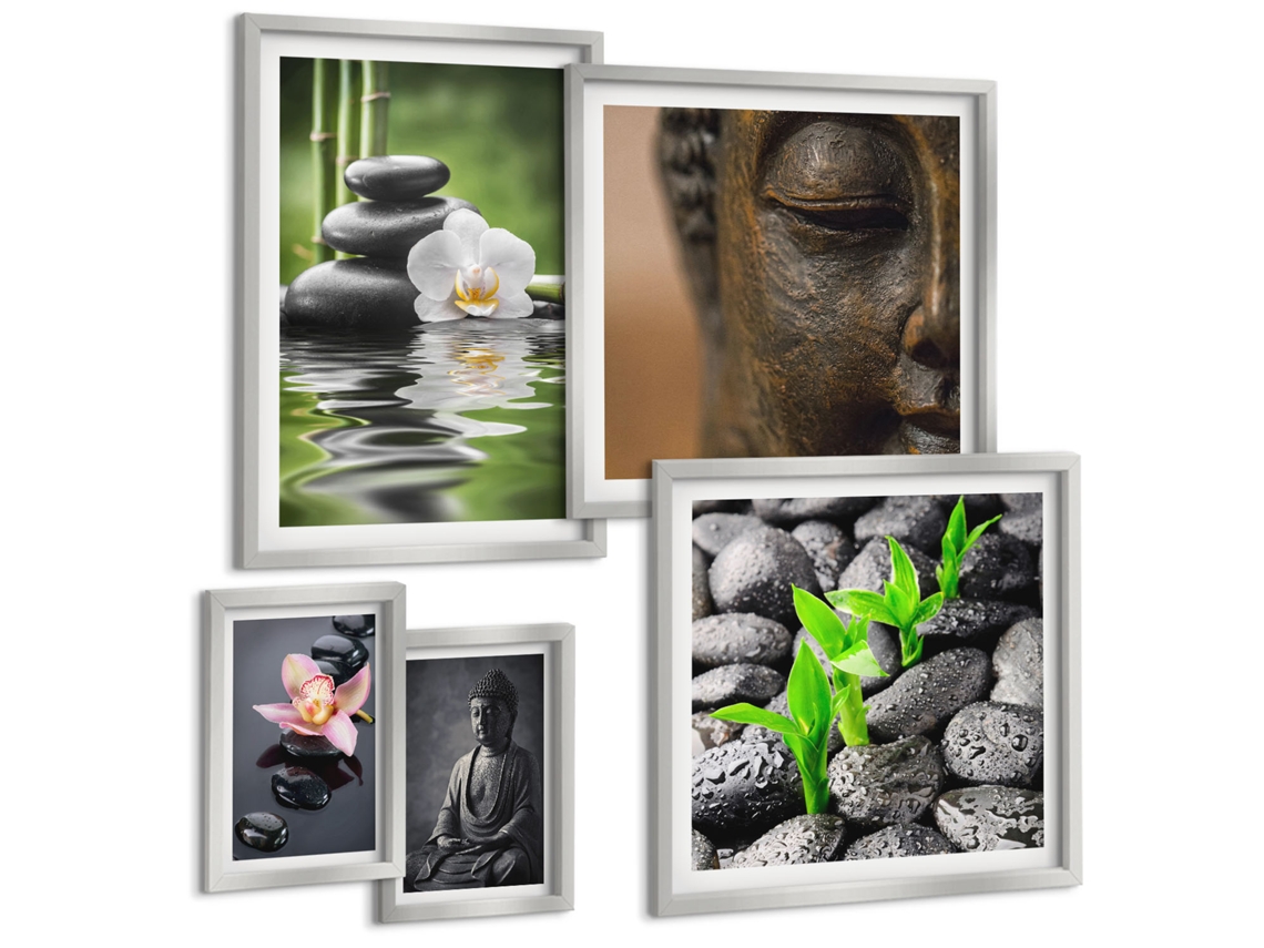 Conjunto De Pinturas Atmosfera Relaxante Zen Espelharte (5 Peças)