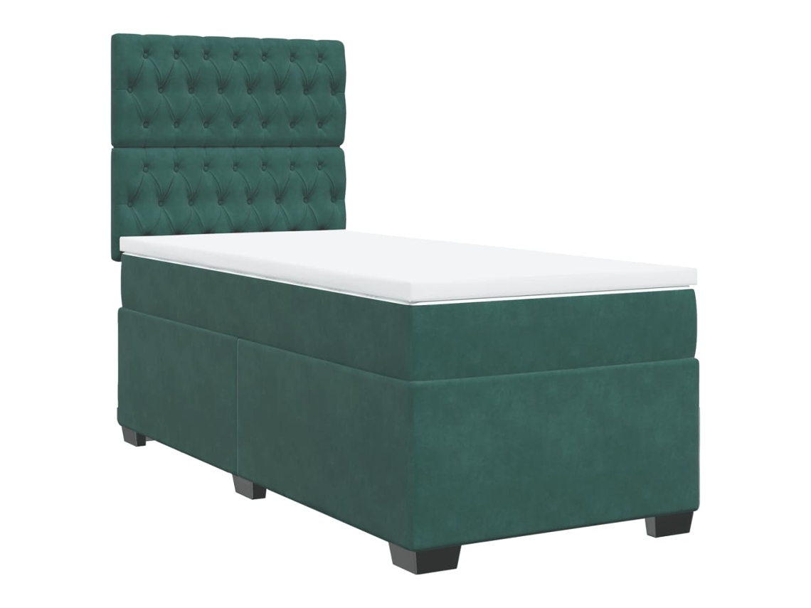 Box Spring Bed, Box Spring Beds Vidaxl Verde Veludo (90 X 190 Cm)