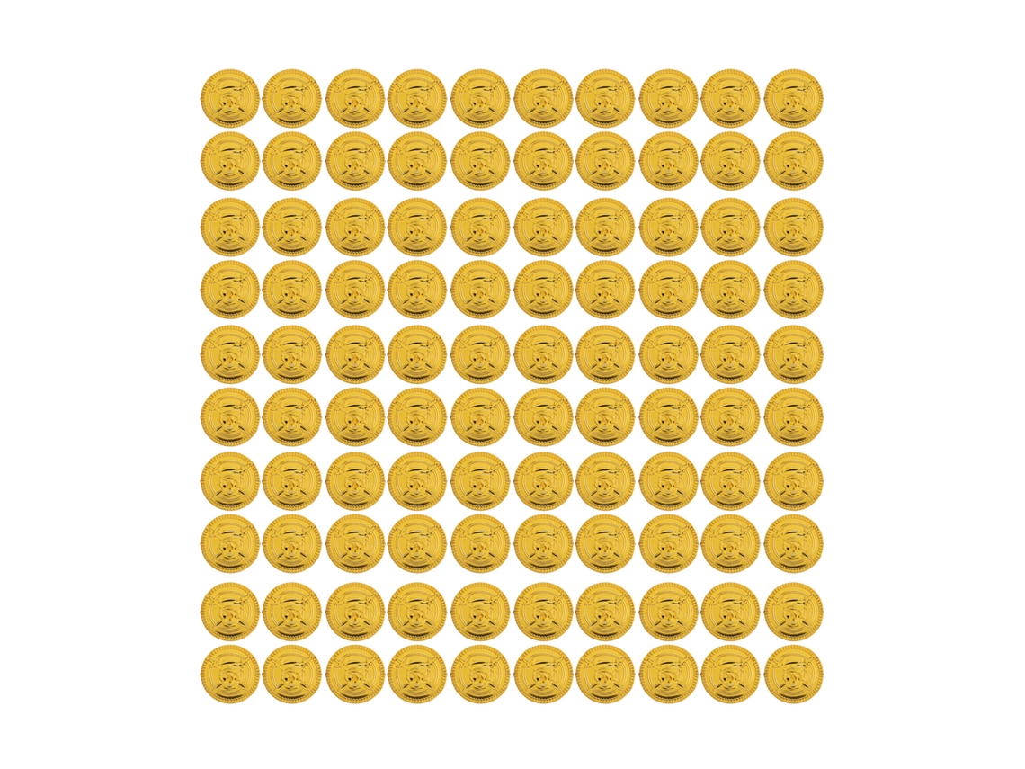 100 Moedas De Tesouro Simuladas Em Plástico Para Jogos De Tabuleiro Decoração De Festa E Brindes Infantil
