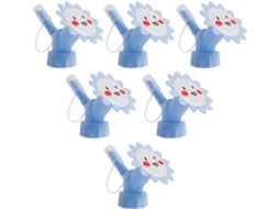 Conjunto De 6 Bicos Aspersores Para Garrafas Água Plástico Azul,