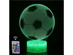 Luminária de Ilusão 3d, Luz Noturna com Mudança de Cor e Controle Toque Inteligente BRILVIBERA (futebol)