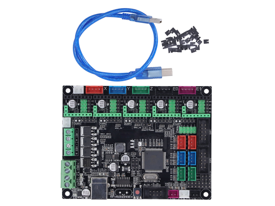 Placa mãe controladora de impressora 3d, com suporte para drivers A4988 e DRV8825