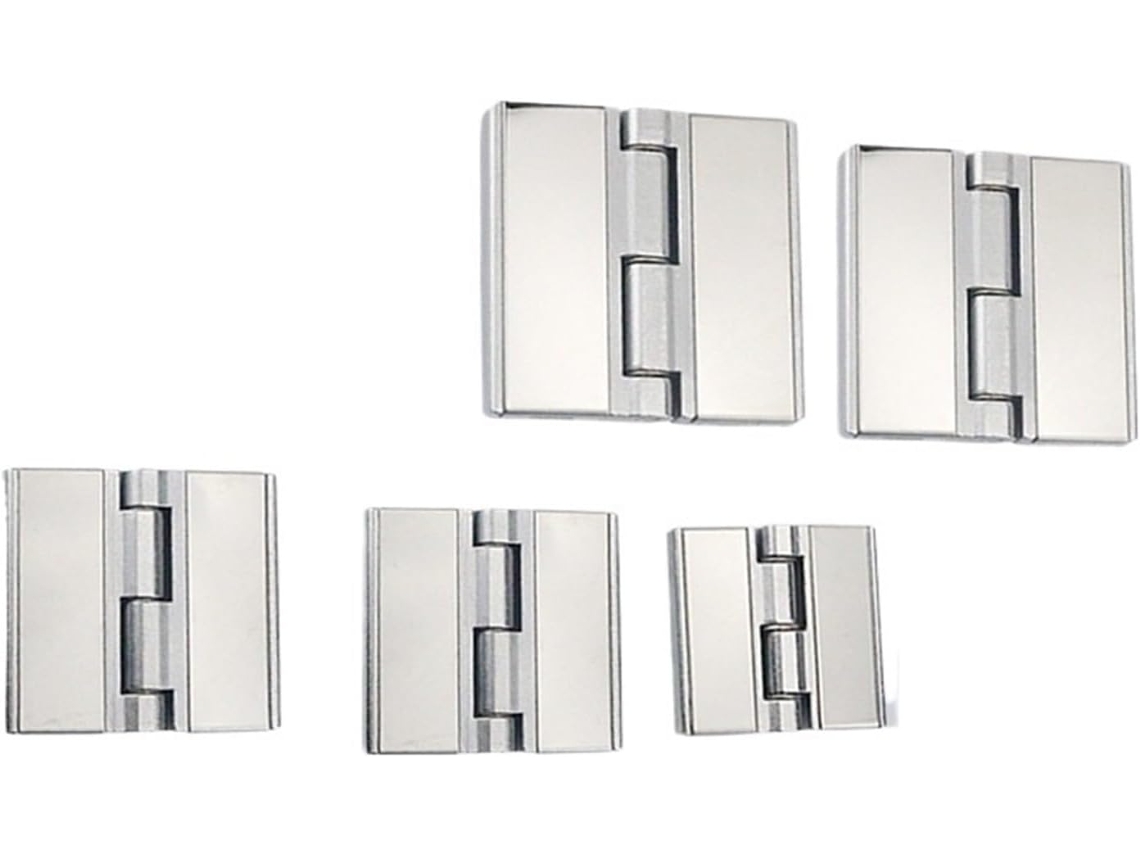 Dobradiças Em Liga De Zinco Com Placas Cobertura Aço Inoxidável, Adequadas Para Máquinas Industriais 1 Peça 115mm X