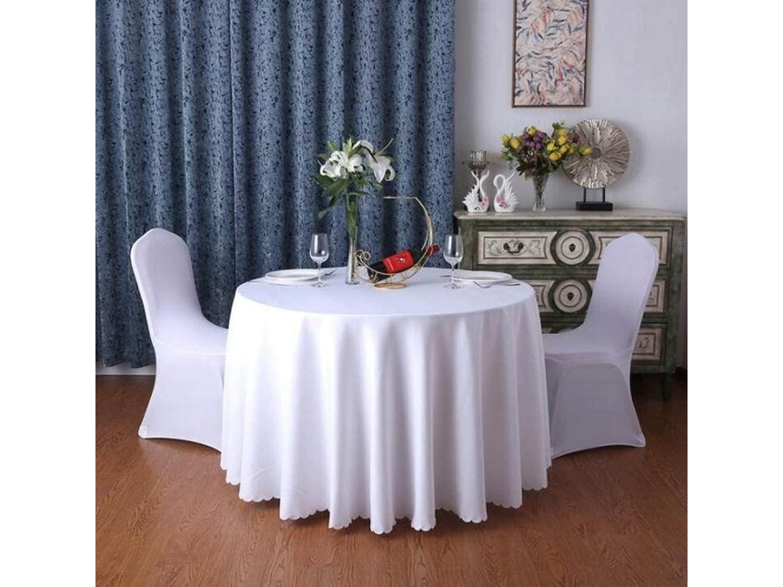 Toalha De Mesa Festiva, Toalha De Mesa Redonda De Cor Sólida Para Decoração.