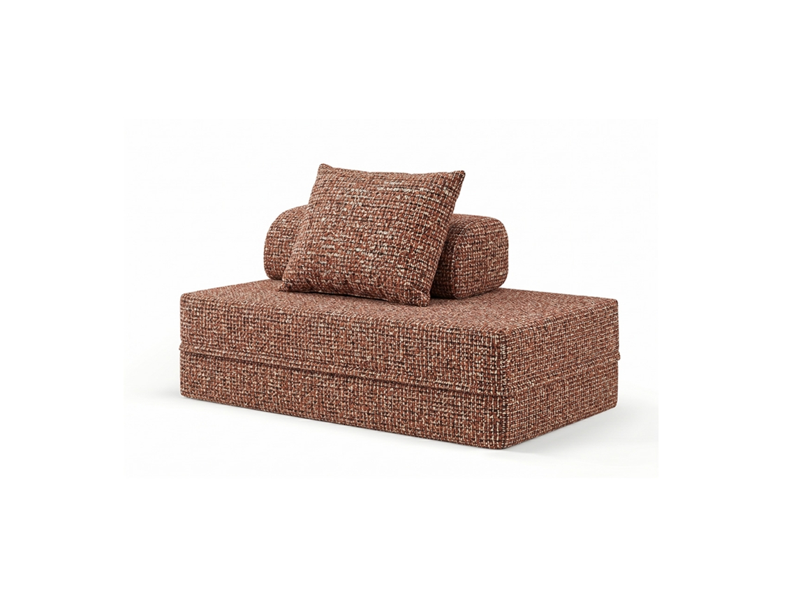 Sofá Modular 2 Lugares Convertível Tweed Terracota SKOFFA